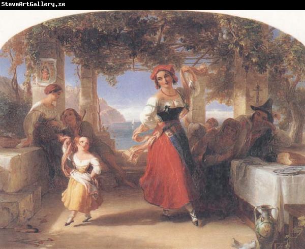 Thomas Uwins A Italian Mother Teaching her child the Tarantella